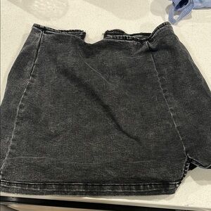 Wild Fable Black Asymmetrical Wrap Mini Skirt